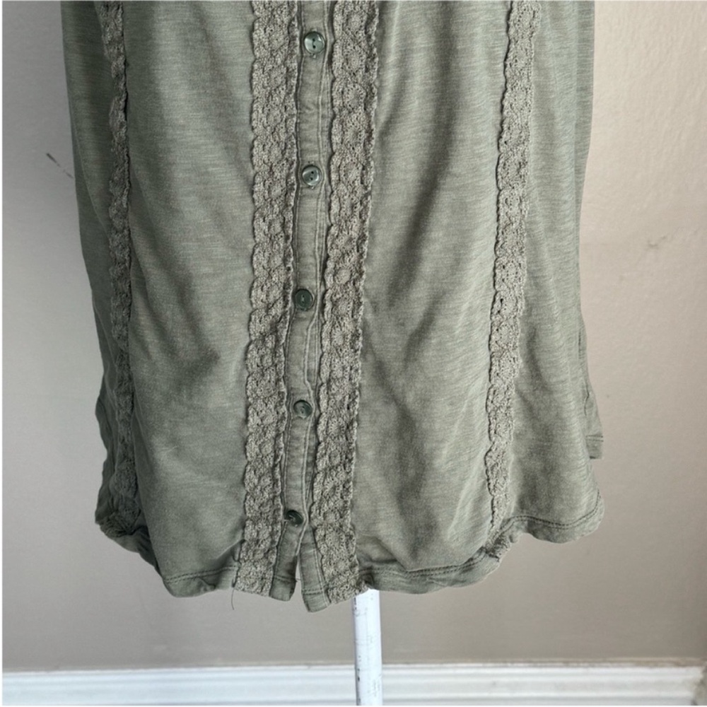 Style & Co Army Green Button Up Blouse - Picture 5 of 9